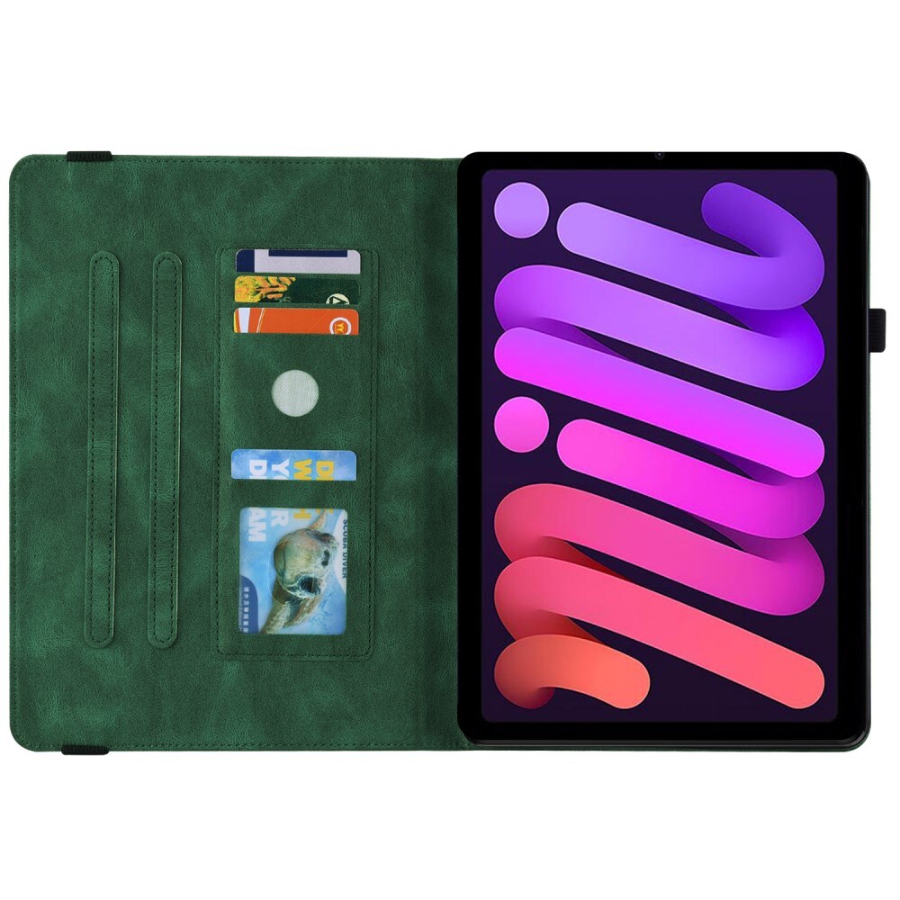 Apple iPad Mini 7th Gen (2024) Etui med sommerfugle, Grøn