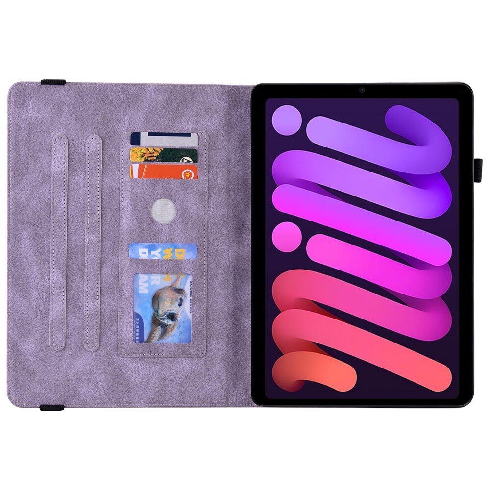 Apple iPad Mini 6th Gen (2021) Etui med sommerfugle, Lilla