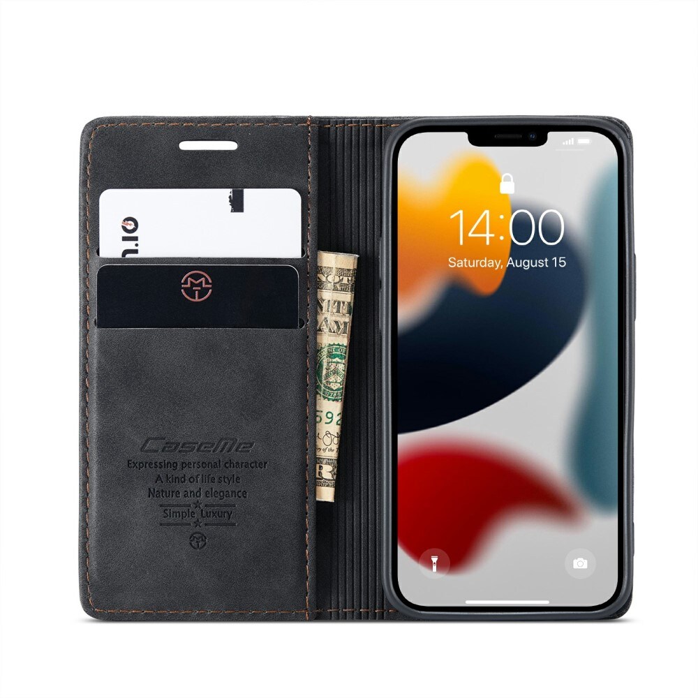 iPhone 13 Slankt pungetui, Sort