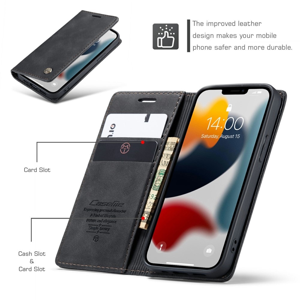 iPhone 13 Slankt pungetui, Sort