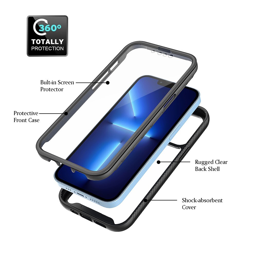 iPhone 13 Pro Mobilcover Full Protection, Sort