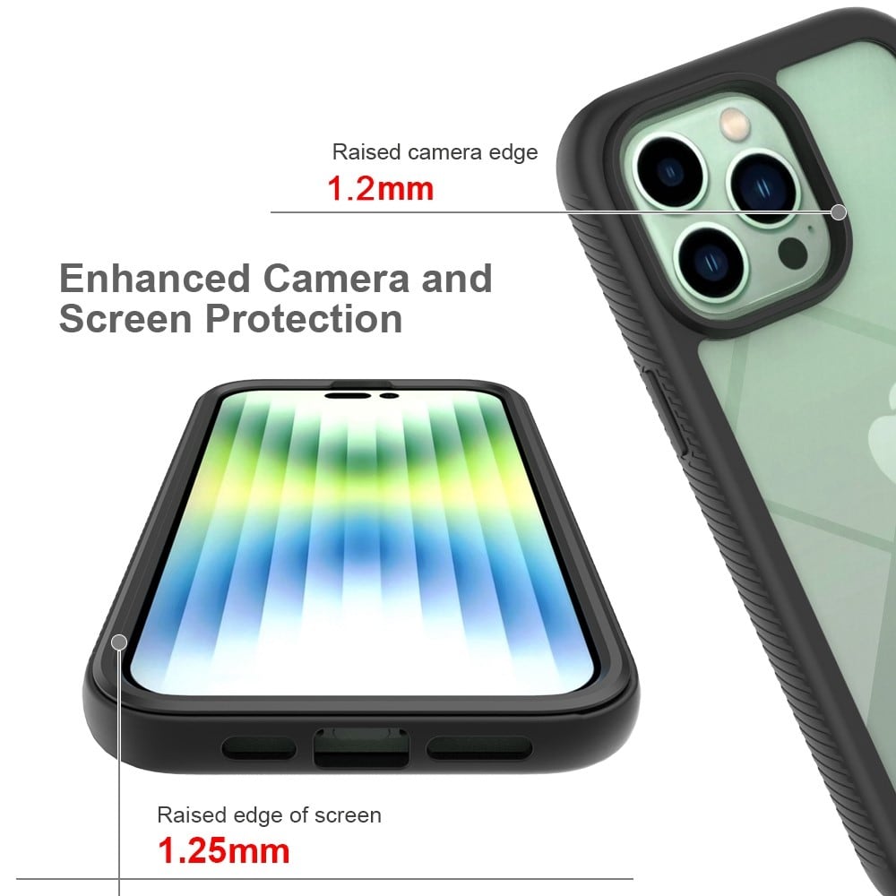 iPhone 14 Plus Mobilcover med beskyttelsesramme, Sort