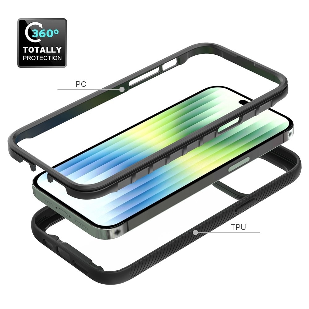 iPhone 14 Plus Mobilcover med beskyttelsesramme, Sort