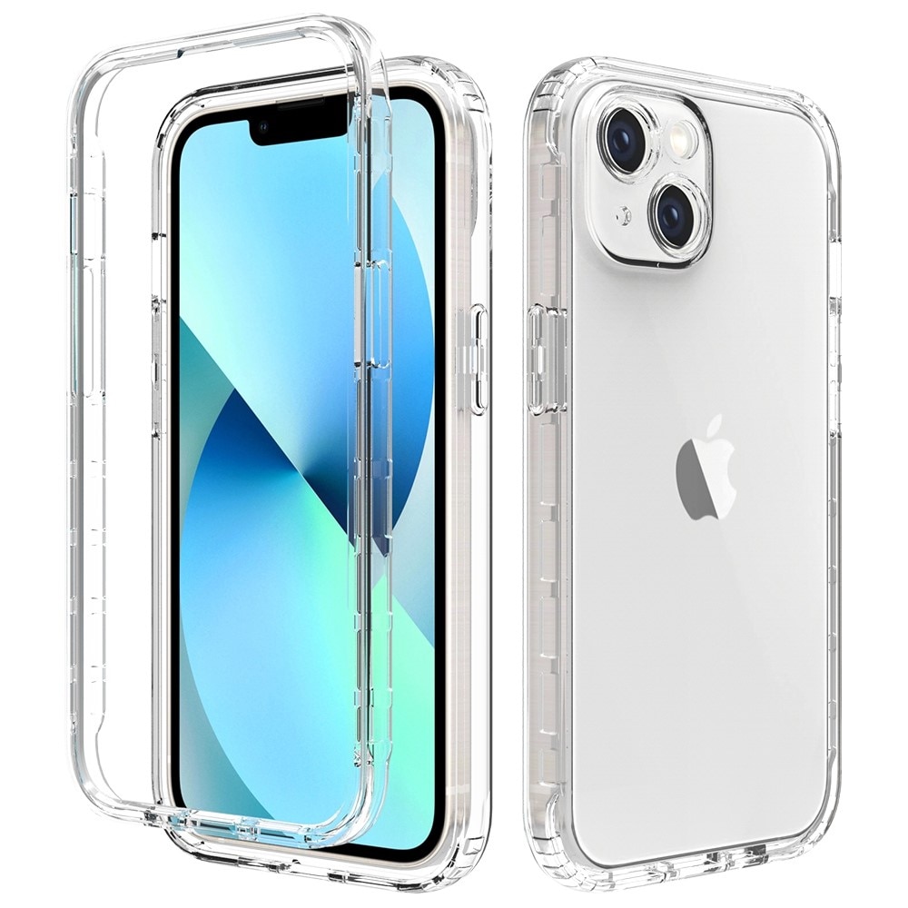 iPhone 14 Stødsikkert mobilcover med beskyttelsesramme Gennemsigtig