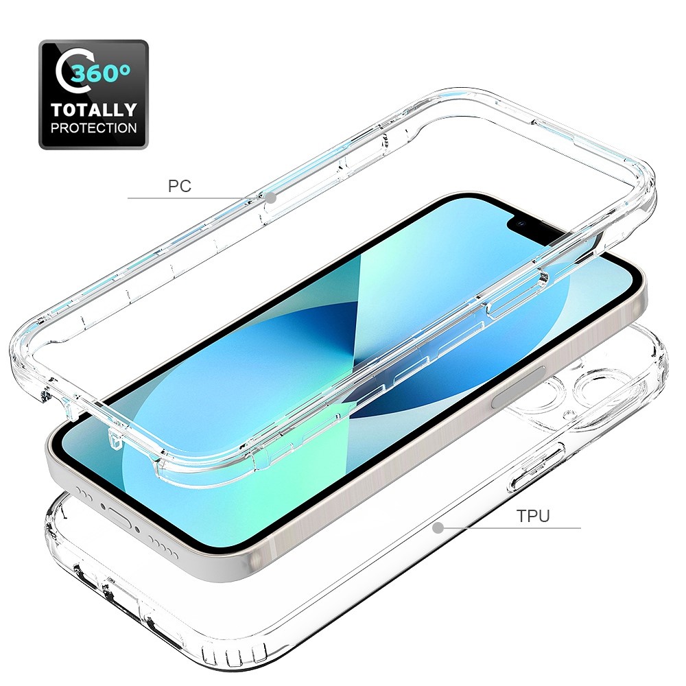 iPhone 14 Mobilcover med beskyttelsesramme, Gennemsigtig