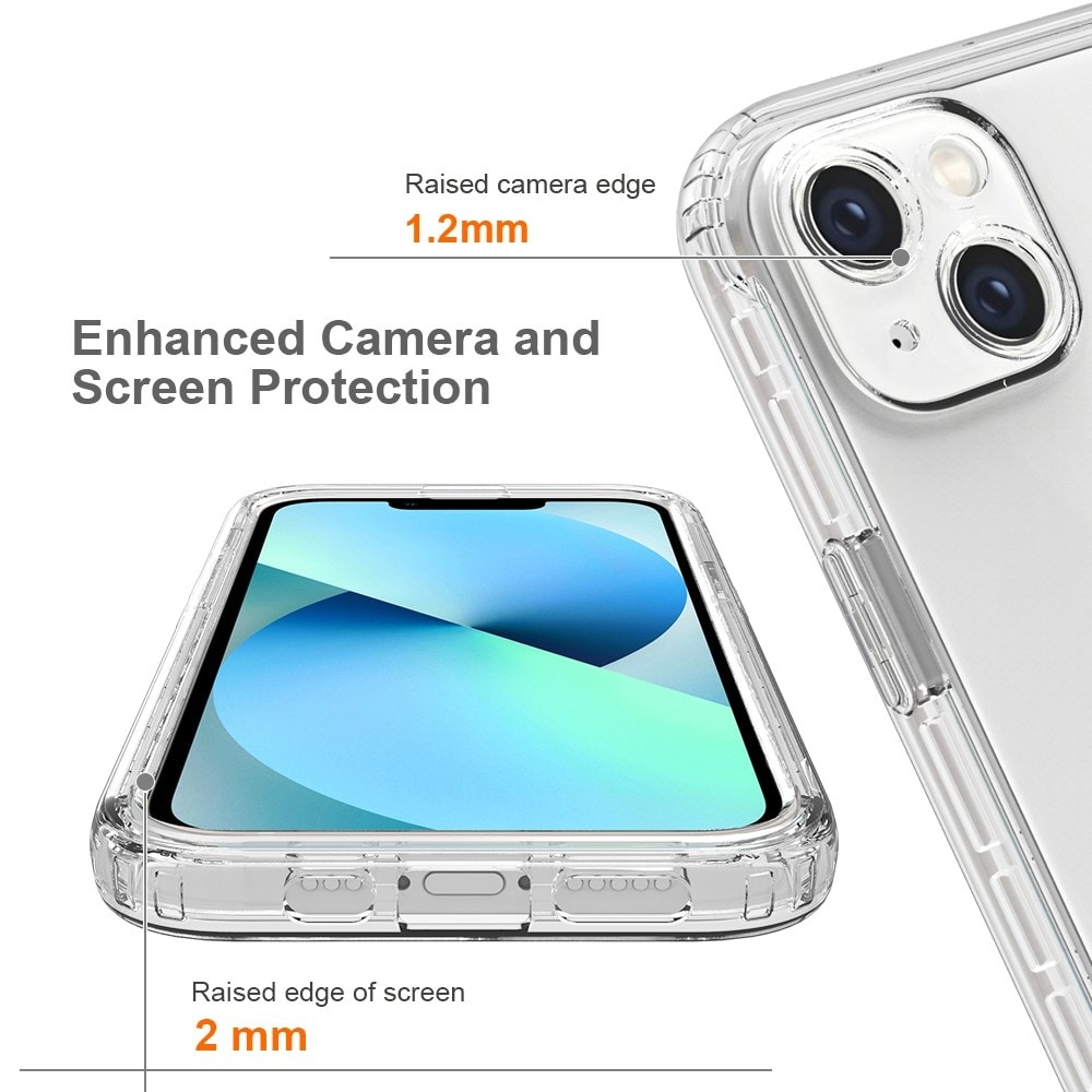 iPhone 14 Mobilcover med beskyttelsesramme, Gennemsigtig