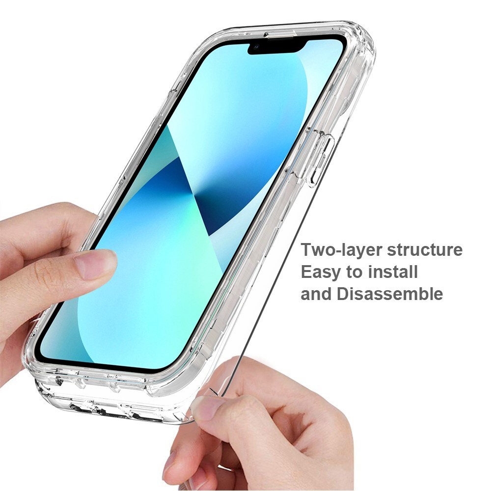 iPhone 14 Mobilcover med beskyttelsesramme, Gennemsigtig