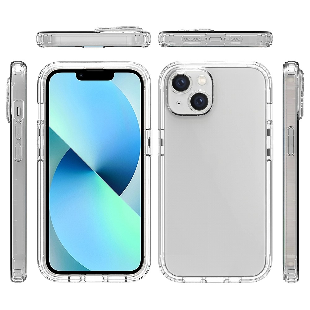 iPhone 14 Mobilcover med beskyttelsesramme, Gennemsigtig
