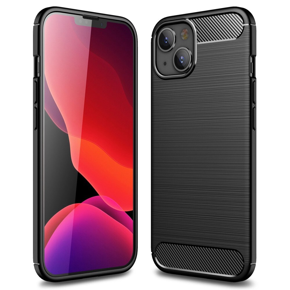 iPhone 14 Plus TPU-cover Brushed, Sort