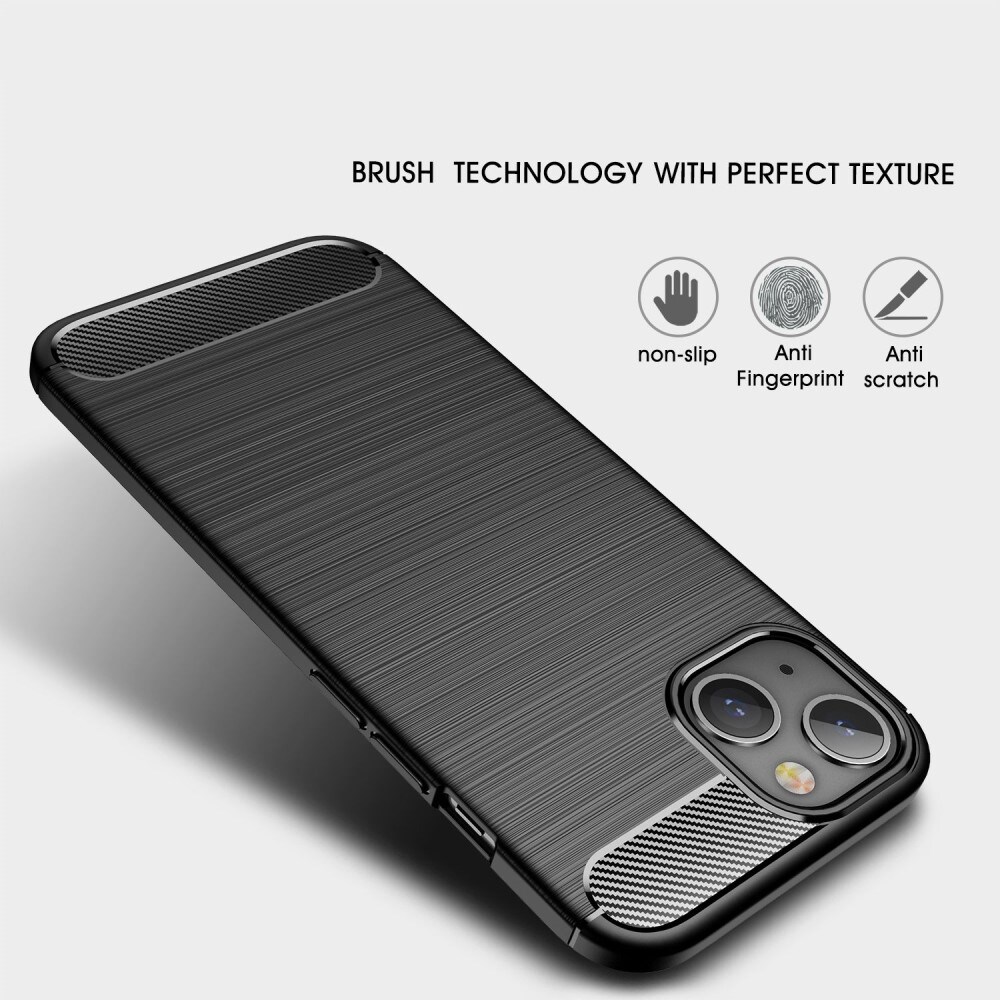 iPhone 14 Plus TPU-cover Brushed, Sort