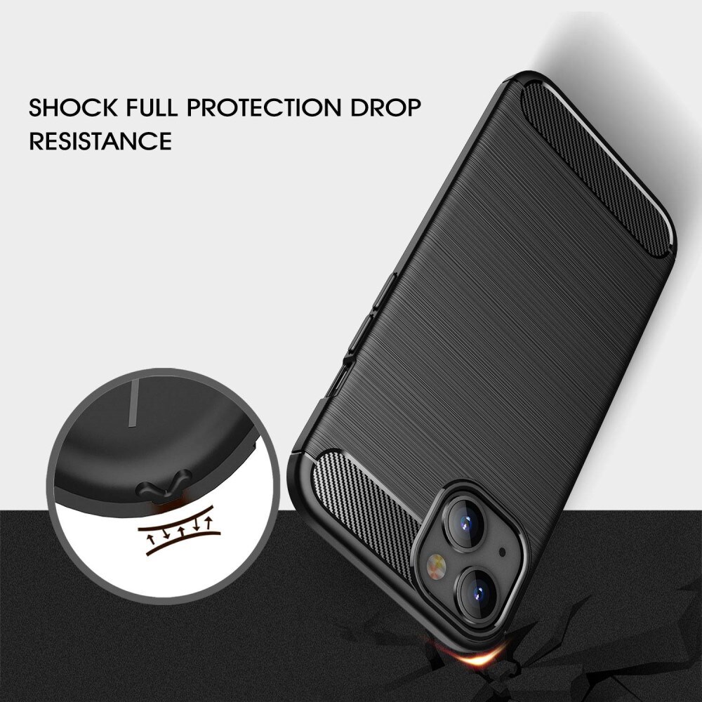iPhone 14 Plus TPU-cover Brushed, Sort