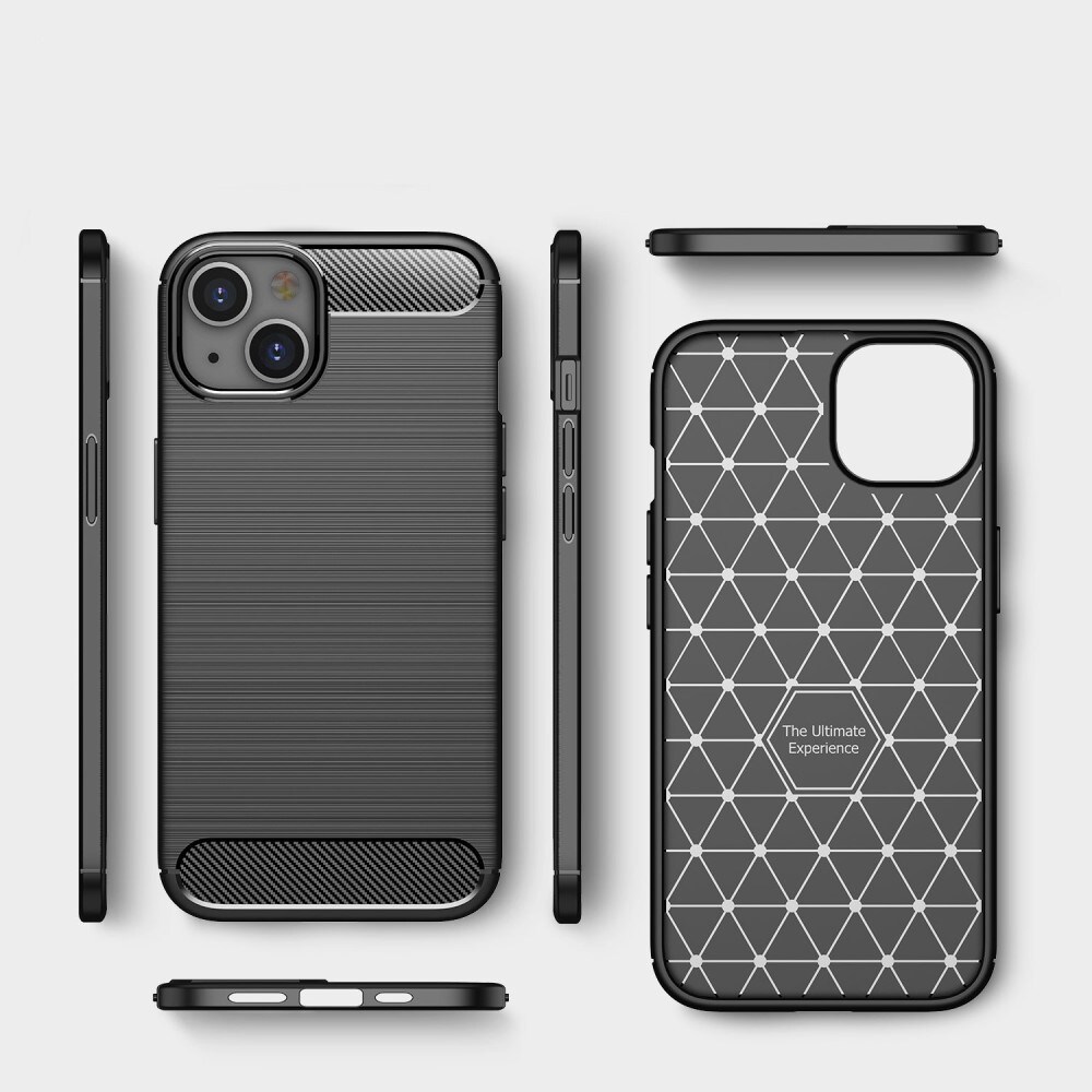 iPhone 14 Plus TPU-cover Brushed, Sort