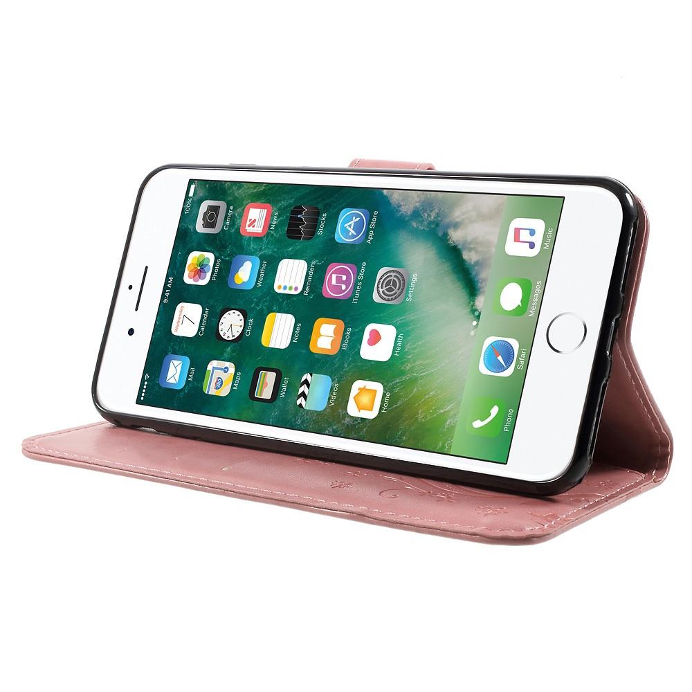 iPhone 7 Plus/iPhone 8 Plus Mobiletui med sommerfugle, Lyserød