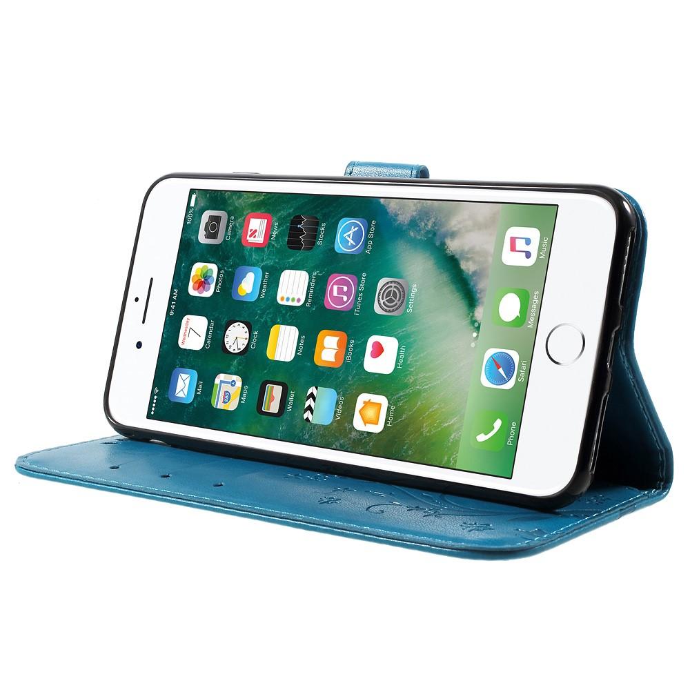 iPhone 7 Plus/iPhone 8 Plus Mobiletui med sommerfugle, Blå