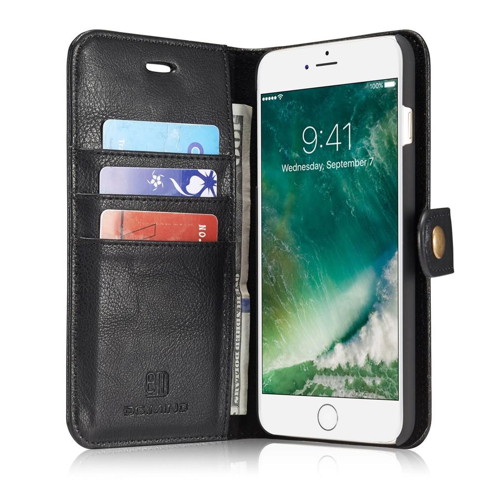 iPhone 7 Plus/iPhone 8 Plus Pungetui med aftageligt cover, Black