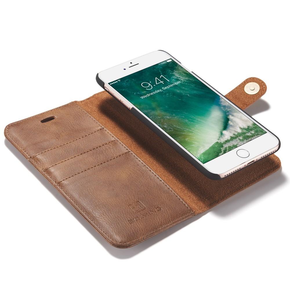 iPhone 7 Plus/iPhone 8 Plus Pungetui med aftageligt cover, Cognac
