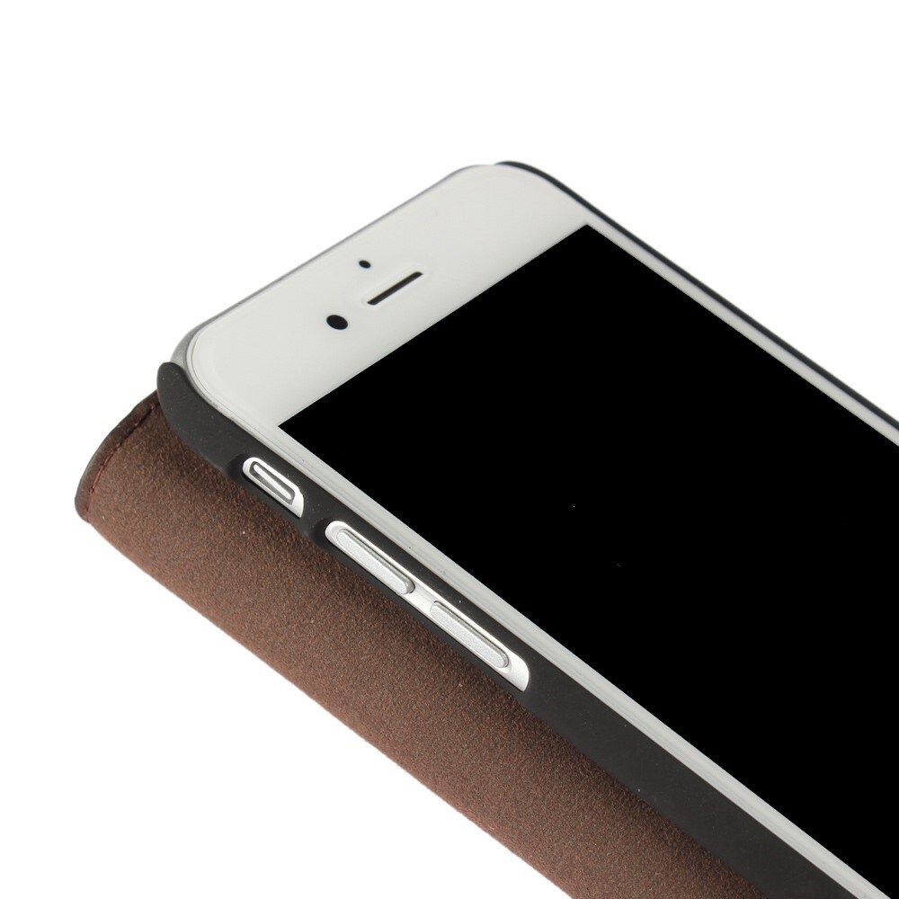 iPhone SE 2020 Smidigt mobiletui i ægte læder, Mørkebrun