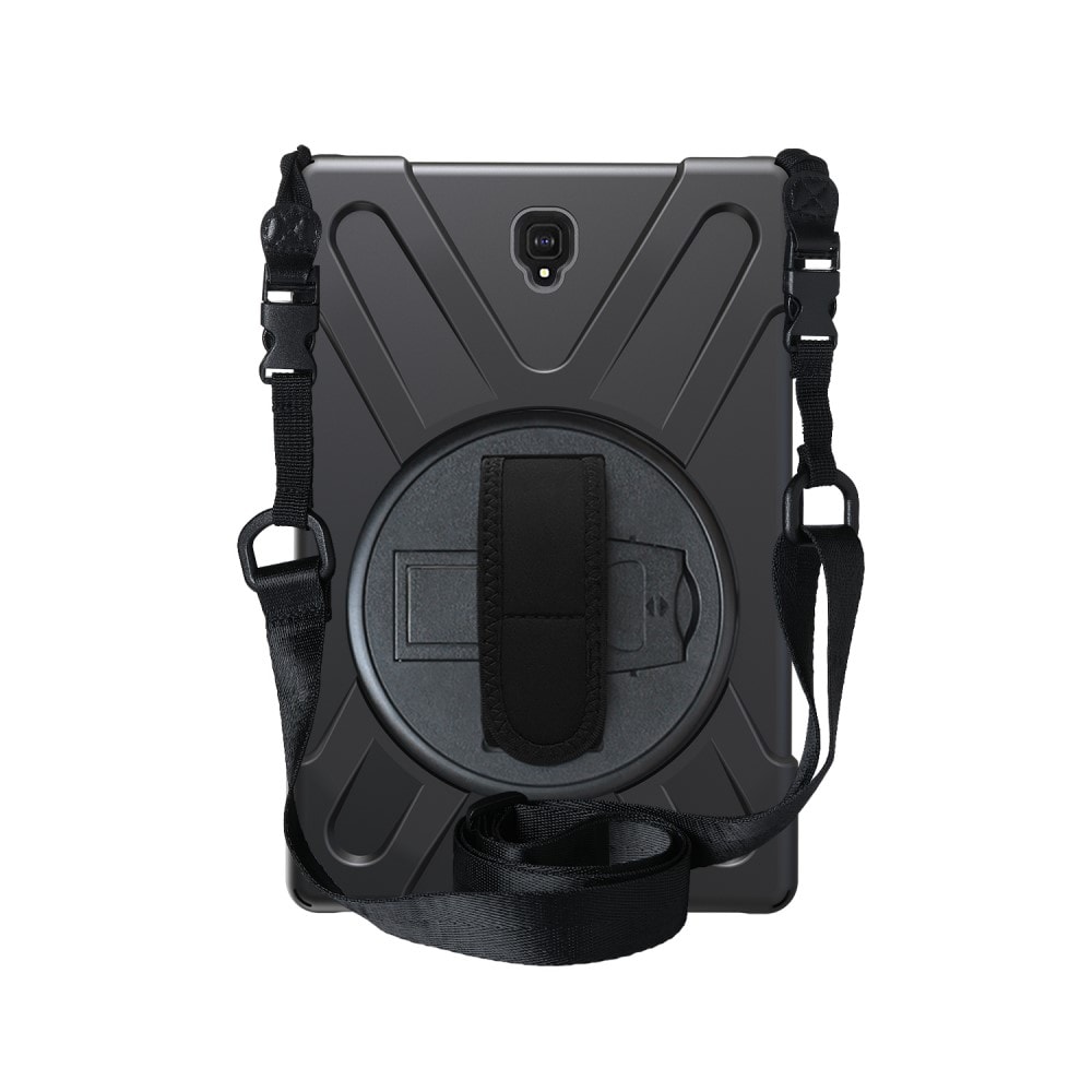 Samsung Galaxy Tab S4 Robust hybridskal med skulderrem Sort