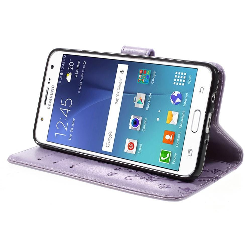 Samsung Galaxy J5 2016 Mobiletui med sommerfugle, Lilla