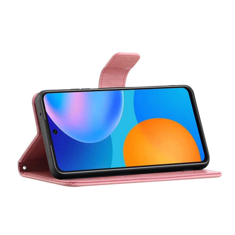 Samsung Galaxy A82 5G Mobiletui med sommerfugle, Lyserød