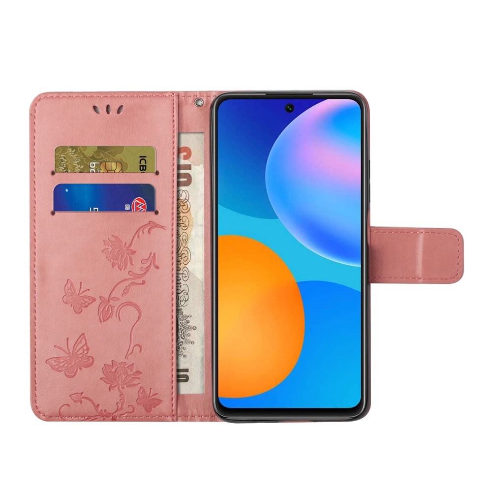 Samsung Galaxy A82 5G Mobiletui med sommerfugle, Lyserød