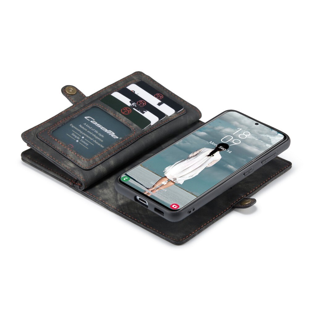 Samsung Galaxy S21 FE Rummeligt pungetui med mange kortholdere, Grå