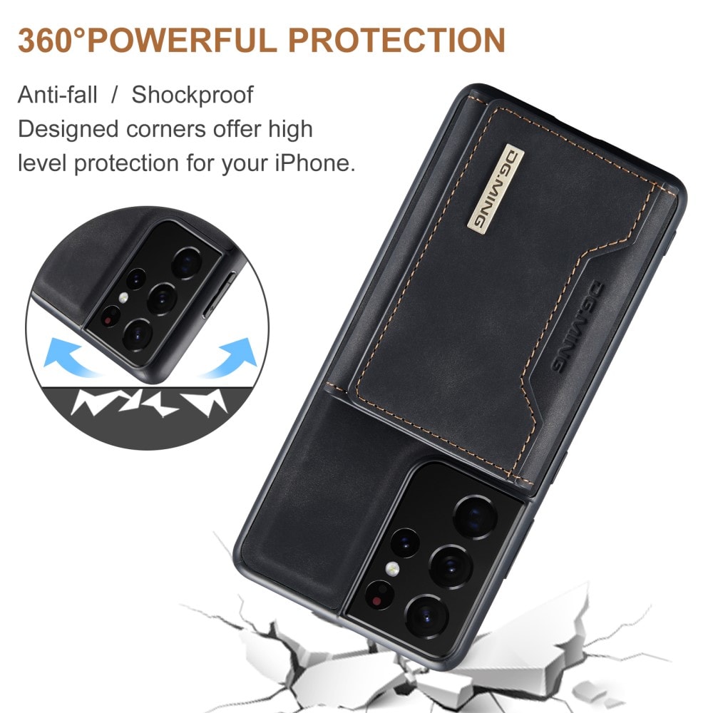 Samsung Galaxy S21 Ultra Cover med aftagelig pung, Sort