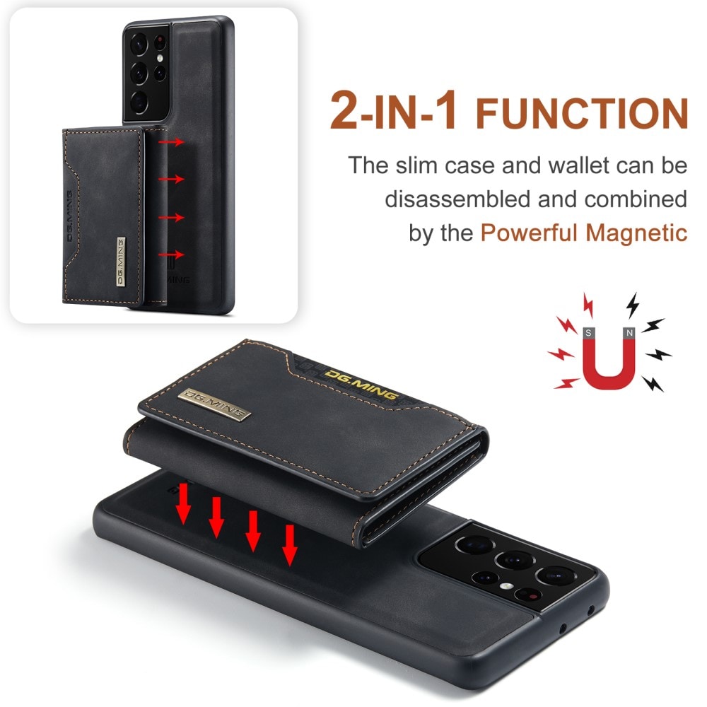 Samsung Galaxy S21 Ultra Cover med aftagelig pung, Sort