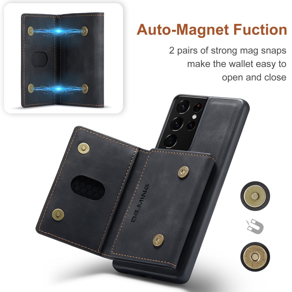 Samsung Galaxy S21 Ultra Cover med aftagelig pung, Sort