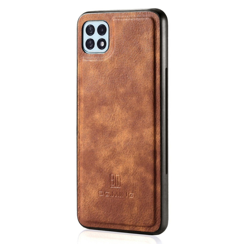 Samsung Galaxy A22 5G Pungetui med aftageligt cover, Cognac