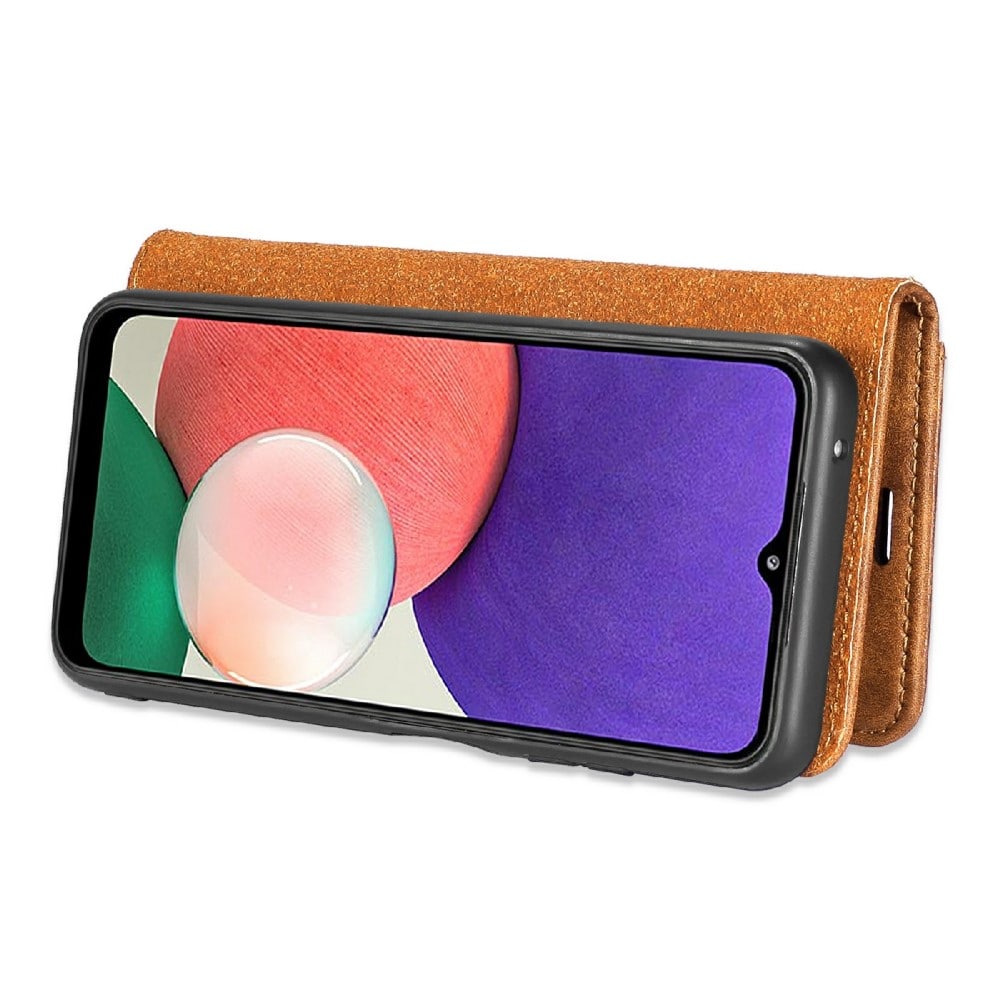 Samsung Galaxy A22 5G Pungetui med aftageligt cover, Cognac