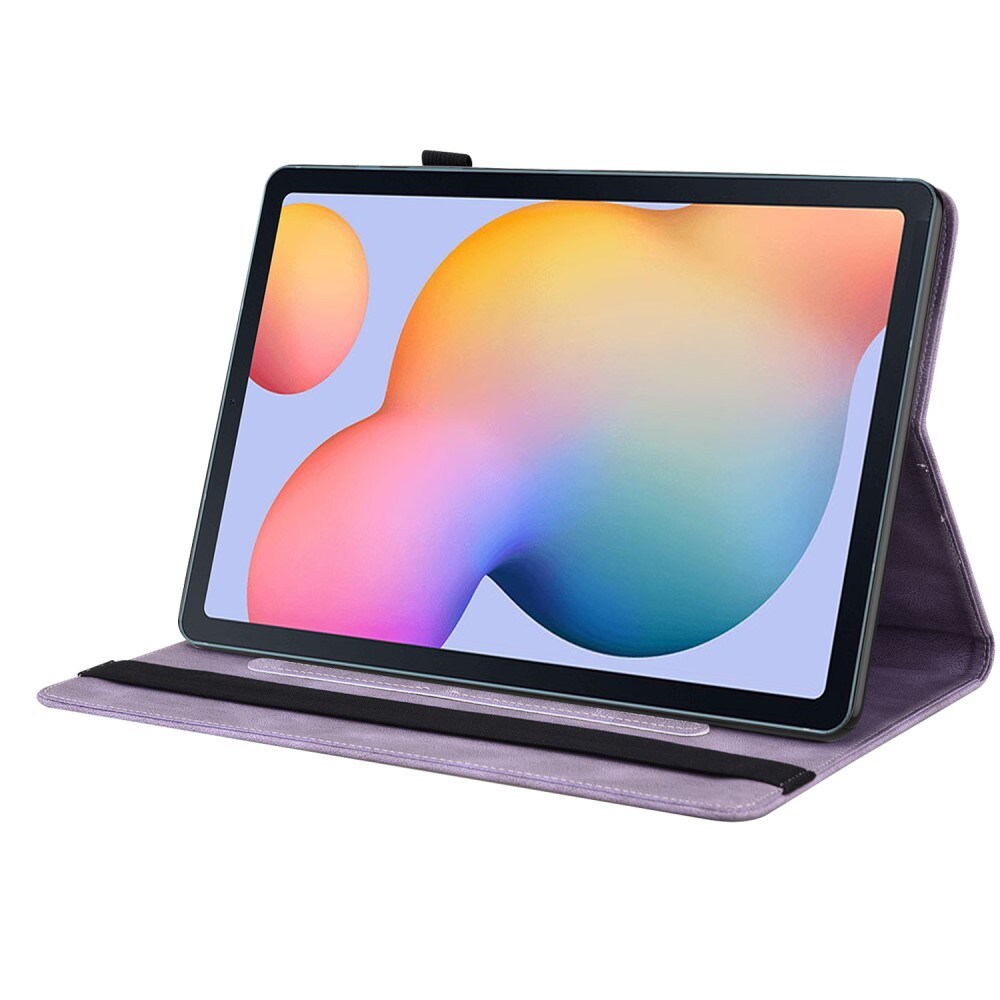 Samsung Galaxy Tab S6 Lite Etui med sommerfugle, Lilla