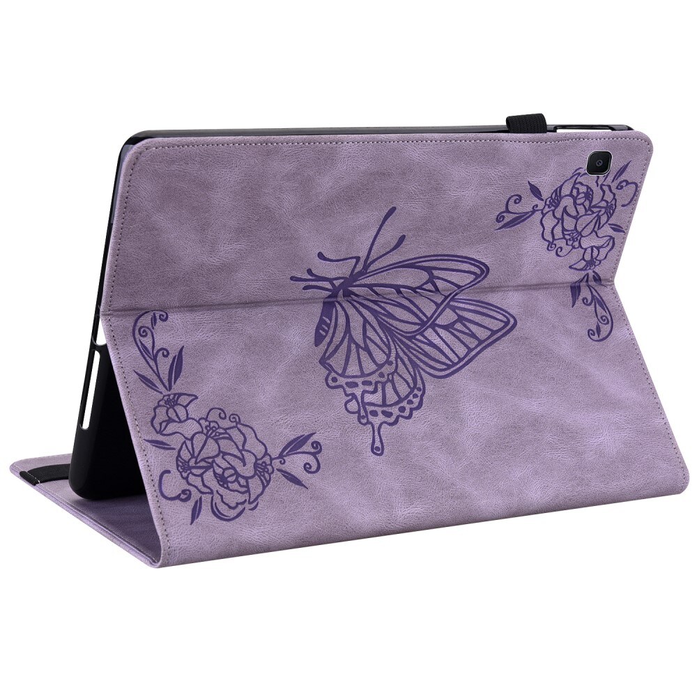 Samsung Galaxy Tab S6 Lite Etui med sommerfugle, Lilla