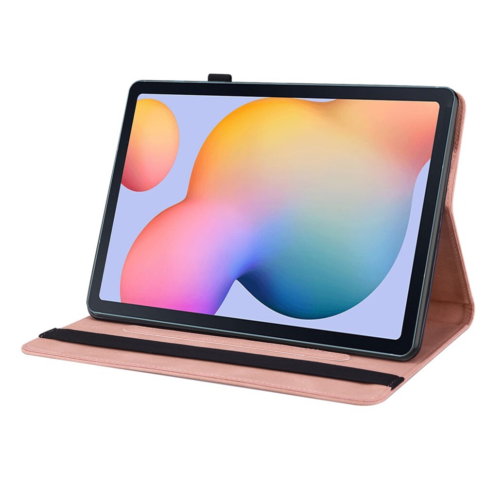 Samsung Galaxy Tab S6 Lite Etui med sommerfugle, Lyserød