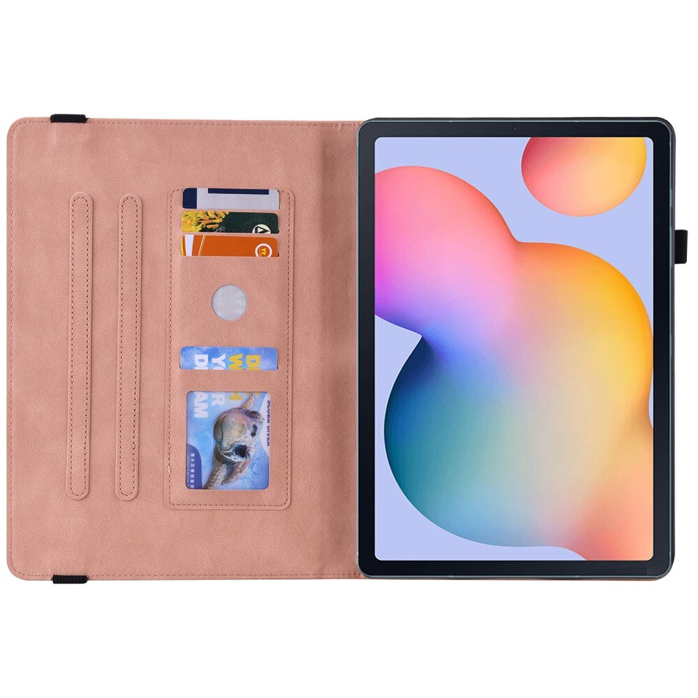 Samsung Galaxy Tab S6 Lite Etui med sommerfugle, Lyserød
