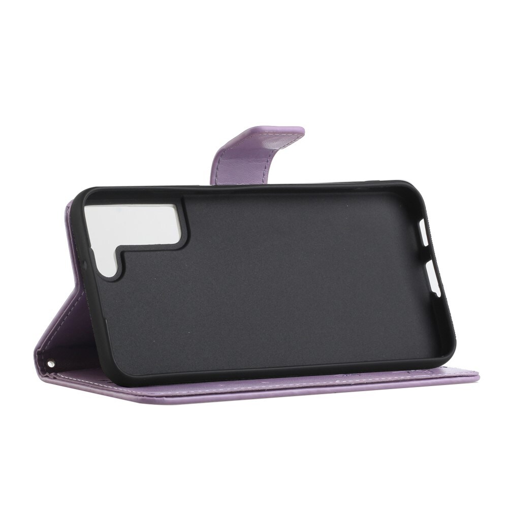 Samsung Galaxy S22 Mobiletui med sommerfugle, Lilla