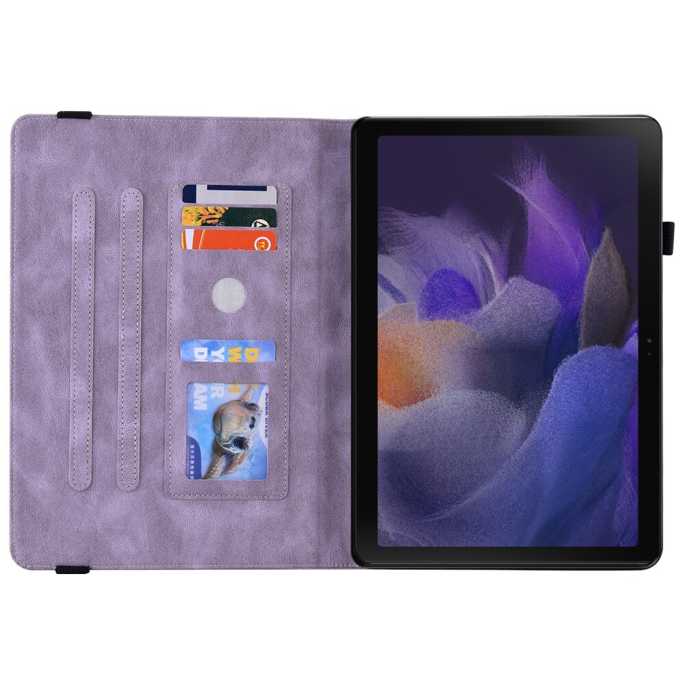 Samsung Galaxy Tab A8 Etui med sommerfugle, Lilla