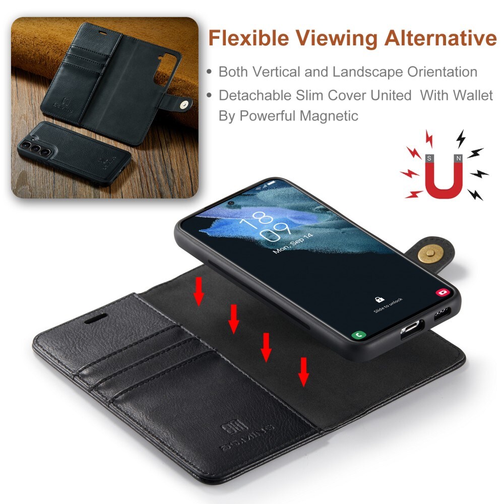 Samsung Galaxy S22 Pungetui med aftageligt cover, Black