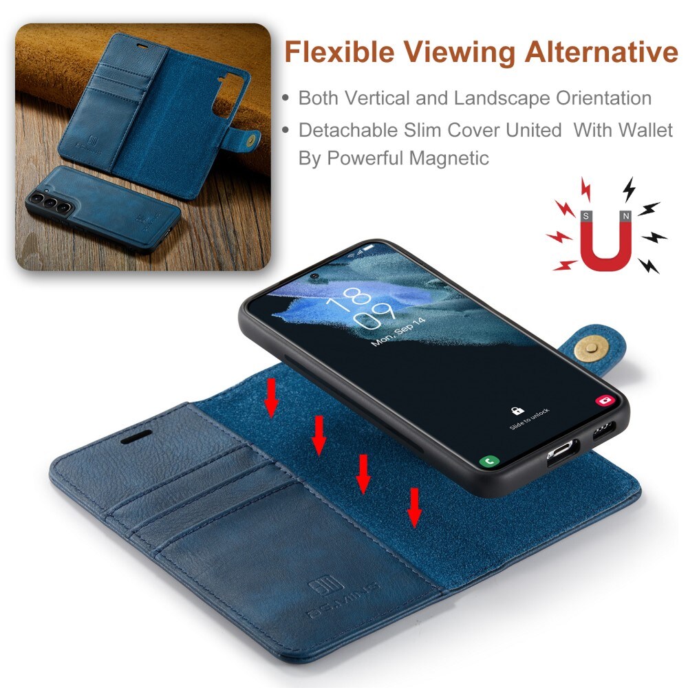 Samsung Galaxy S22 Pungetui med aftageligt cover, Blue