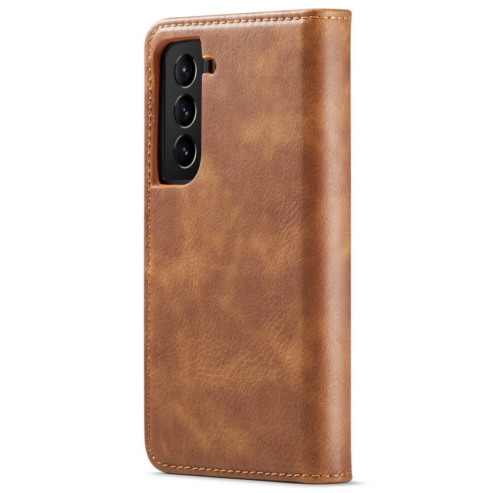 Samsung Galaxy S22 Pungetui med aftageligt cover, Cognac