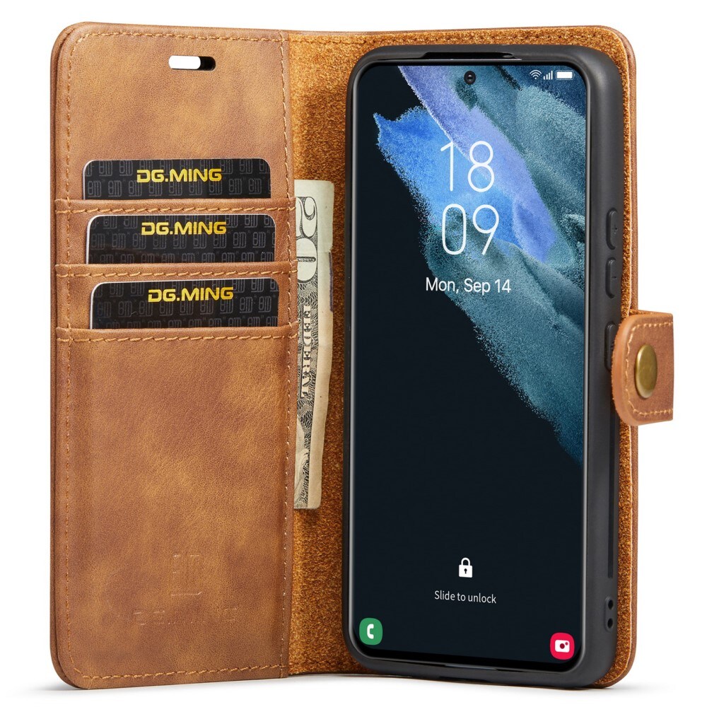 Samsung Galaxy S22 Pungetui med aftageligt cover, Cognac