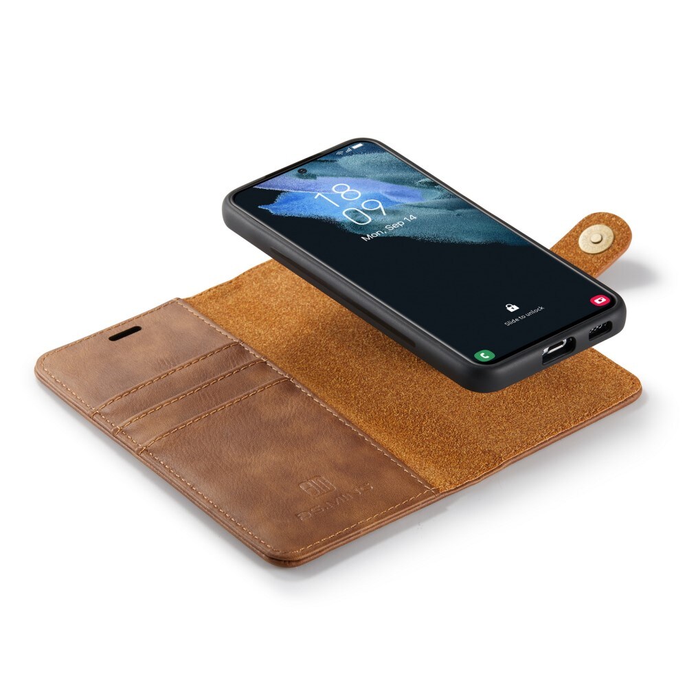 Samsung Galaxy S22 Pungetui med aftageligt cover, Cognac