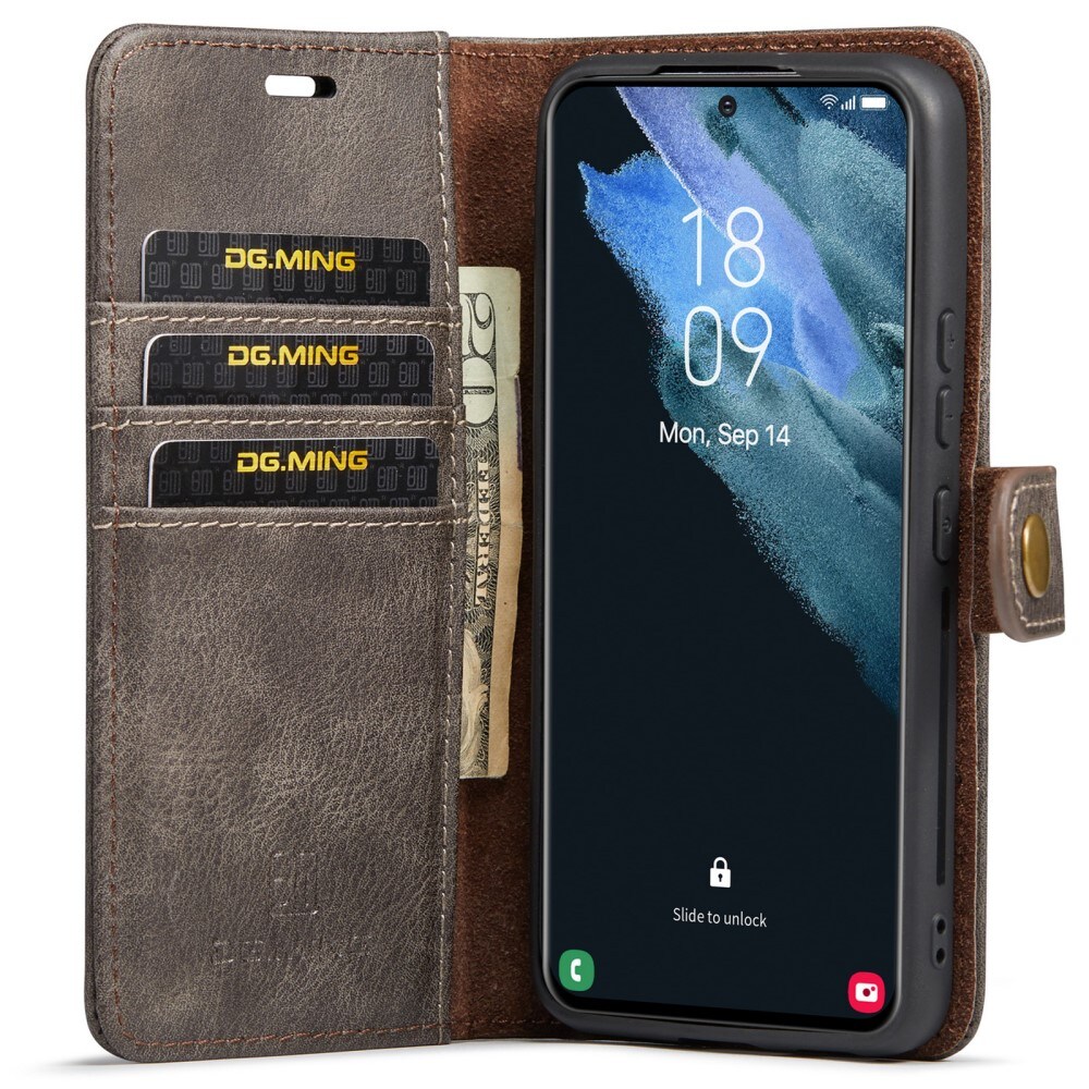 Samsung Galaxy S22 Pungetui med aftageligt cover, Brown