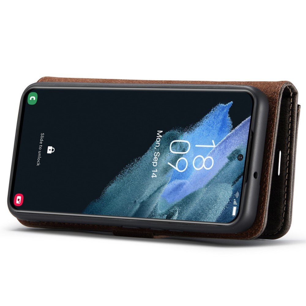 Samsung Galaxy S22 Pungetui med aftageligt cover, Brown