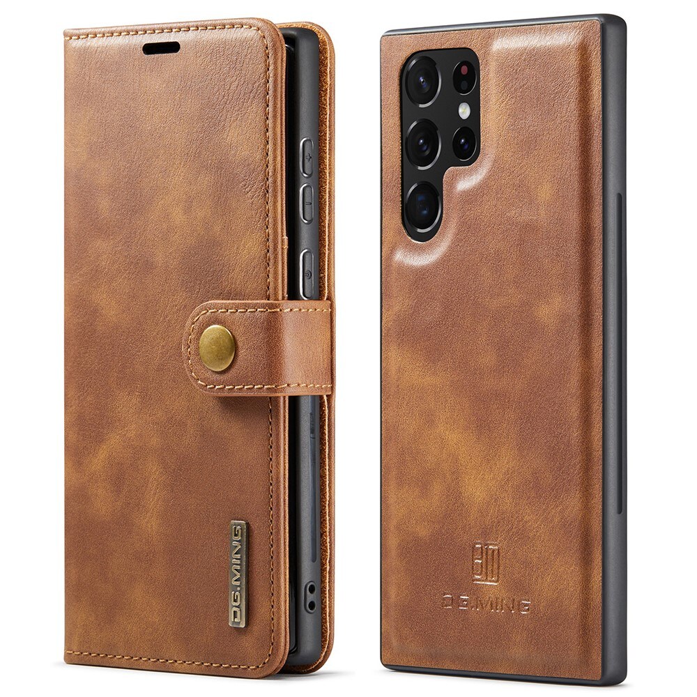 Samsung Galaxy S22 Ultra Pungetui med aftageligt cover, Cognac