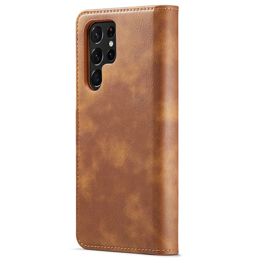 Samsung Galaxy S22 Ultra Pungetui med aftageligt cover, Cognac