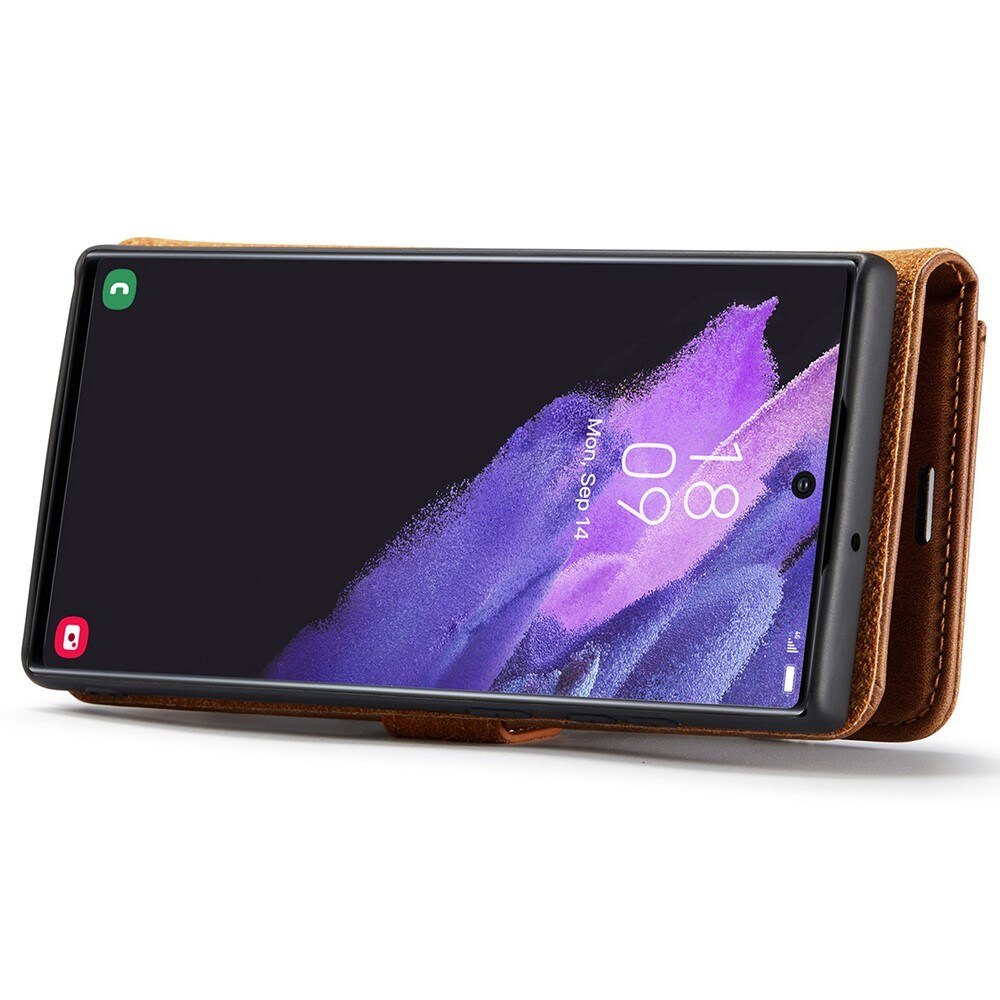 Samsung Galaxy S22 Ultra Pungetui med aftageligt cover, Cognac