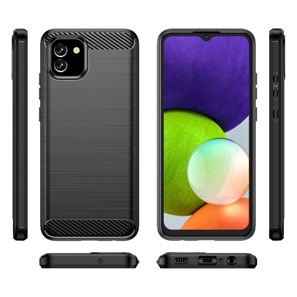 Samsung Galaxy A03 TPU-cover Brushed, Sort