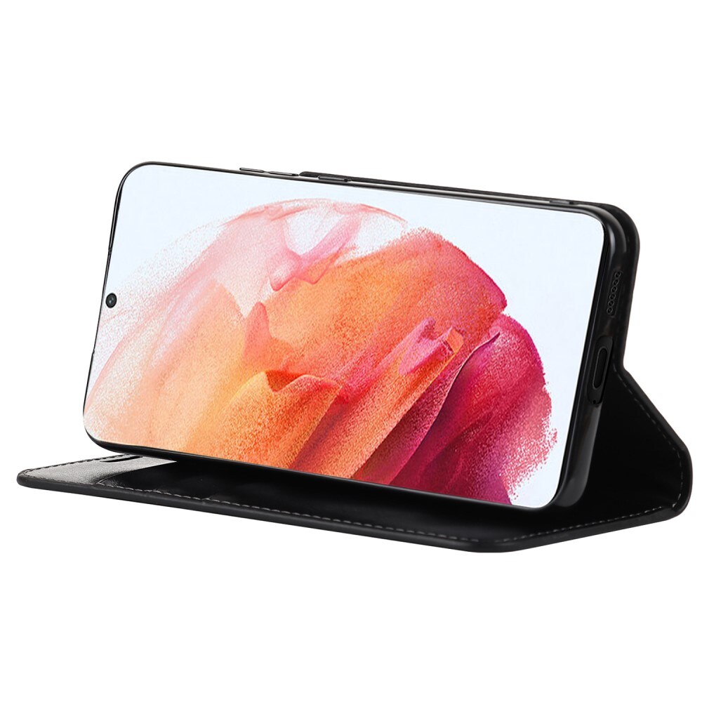 Samsung Galaxy S22 Smidigt mobiletui i ægte læder, Sort
