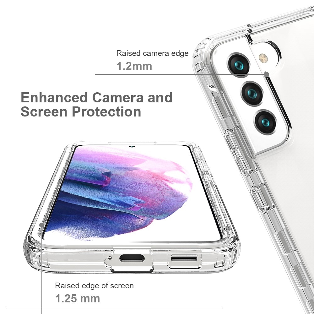 Samsung Galaxy S22 Mobilcover med beskyttelsesramme, Gennemsigtig